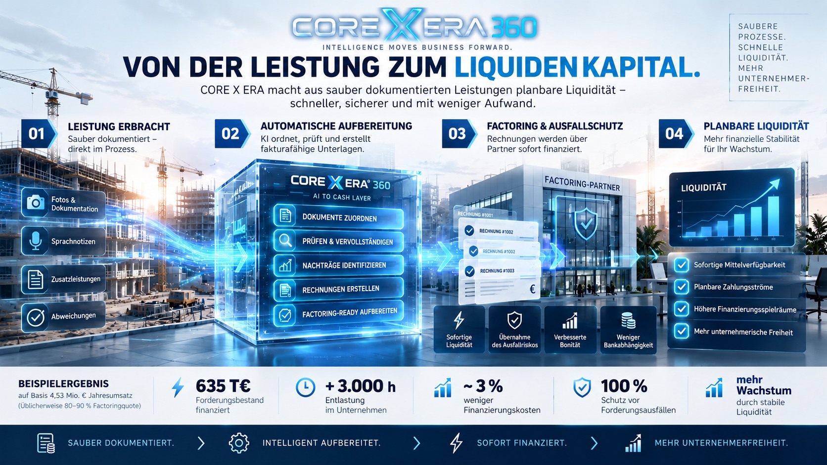 AI-to-Cash: Dokumentation, Rechnungsaufbereitung und Factoring-Anbindung